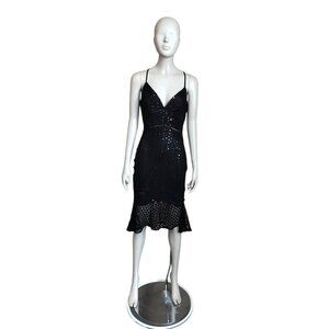 Lulu’s Black Eyelet and Sequin Dress